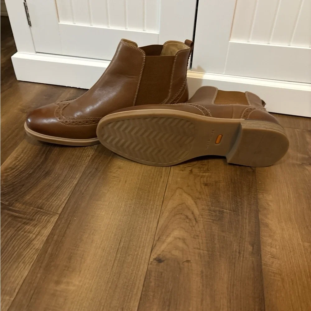 Hush Puppies Brown Leather Heirloom Wingtip Chelsea Boots Size 11